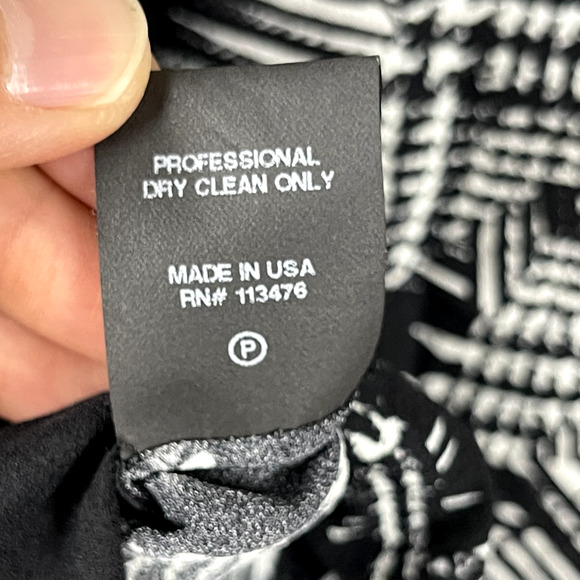 Yigal Azrouel Cold Shoulder Silk Top Womens 6 Black Blouse Printed Long Sleeve - Picture 8 of 13